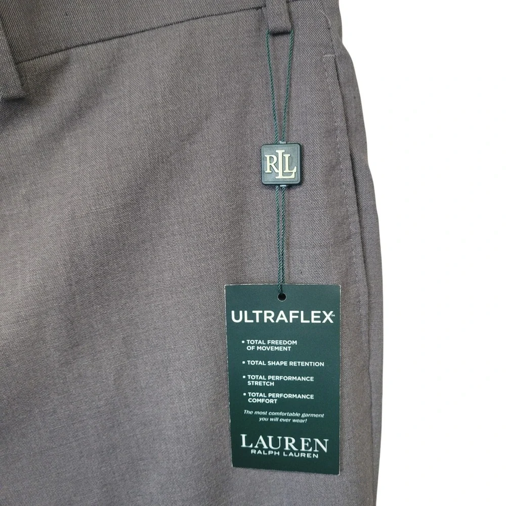 Lauren Ralph‎ Lauren Ultraflex Mens Dress Pants 38x32 Med Grey Classic Fit I691